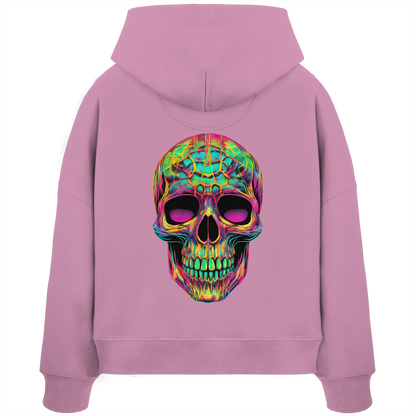 Sweat à capuche bio Boxcut pour femme Motif tête de mort psychédélique